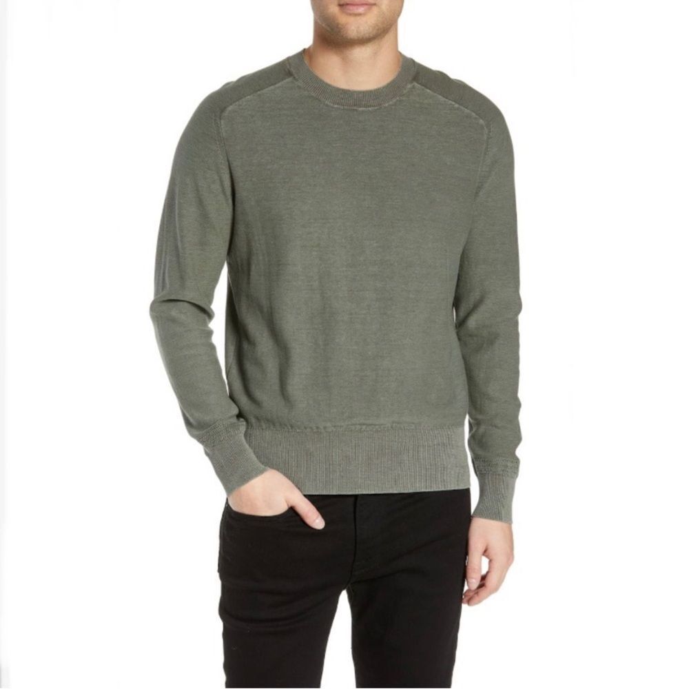 Rag & Bone Lance Crew Pullover lightweight olive green sweater XXL